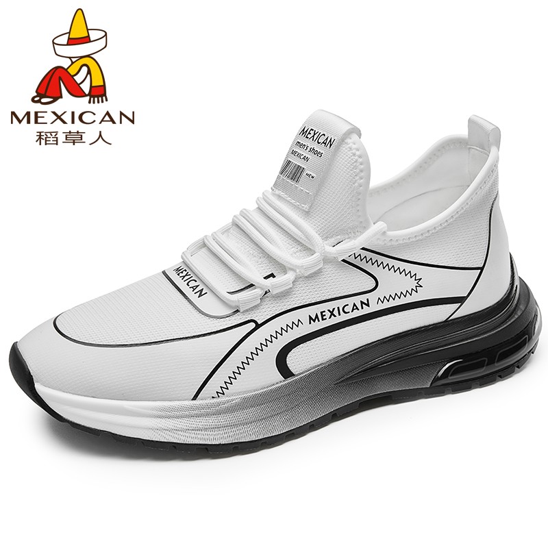 稻草人男鞋休闲鞋子男士透气飞织网布鞋男小白跑步运动鞋韩版潮流轻质