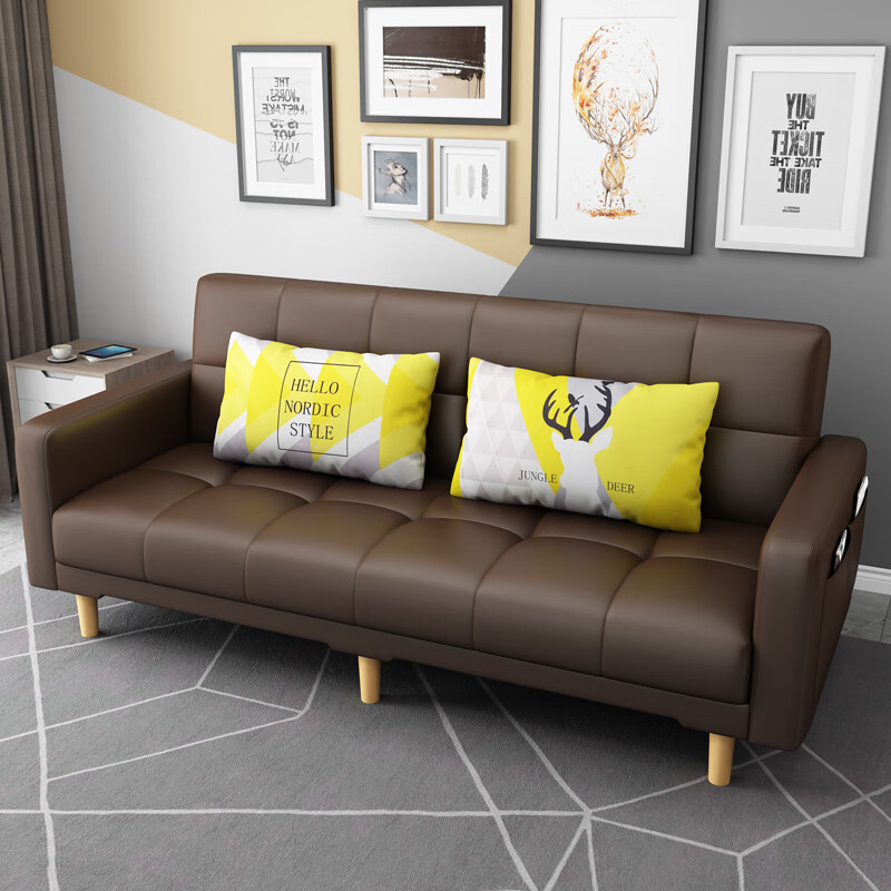陌遇窄沙发床60cm宽 米沙发小户型窄客厅.米.米长的沙发.农村.家用宽. 棕色【科技布】 下单送抱枕两个 全长【中双人位】 1.5m 京东折扣/优惠券