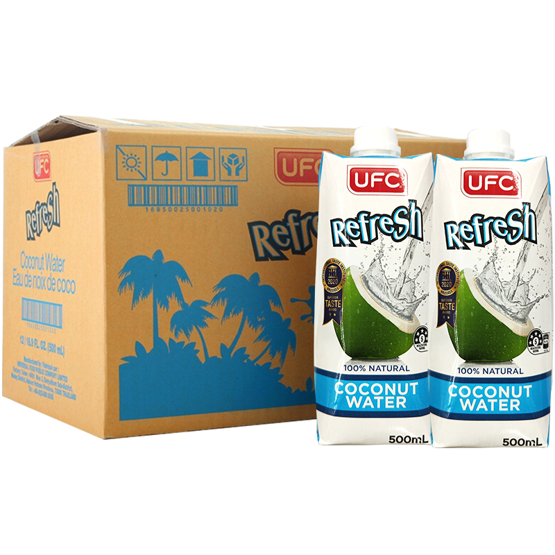 UFC泰国进口 UFC100%纯椰子水 500ml*12瓶 整箱