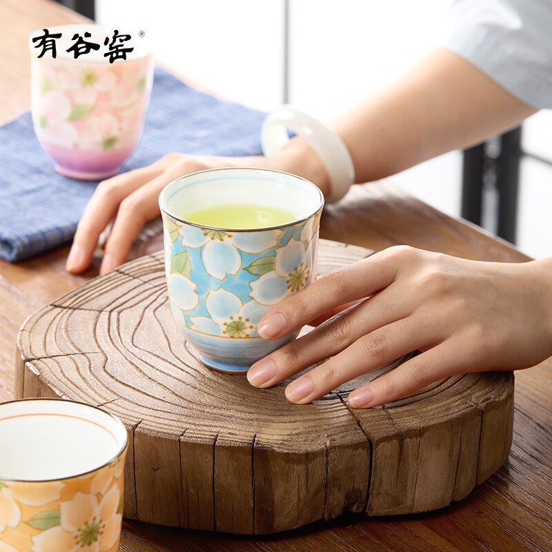 有谷窑双印椿燕麦杯早餐杯马克杯水杯陶瓷杯情侣款马克杯套装办公室水杯 双印椿情侣红绿对杯