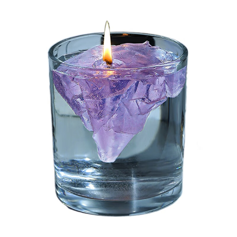 JXMDUD烛光冰山香薰蜡烛创意diy小众ins香氛扩香精油浪漫氛围感伴手礼物 紫色(简约款/鼠尾草与海盐）