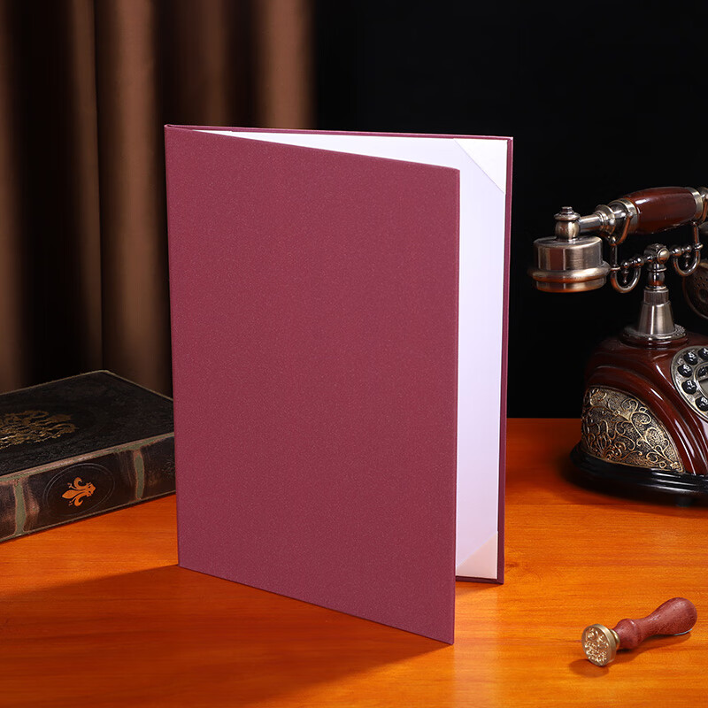 旌图磨砂珠光纸封面a4空白无字证书封套外壳诗歌朗诵夹演讲主持稿本