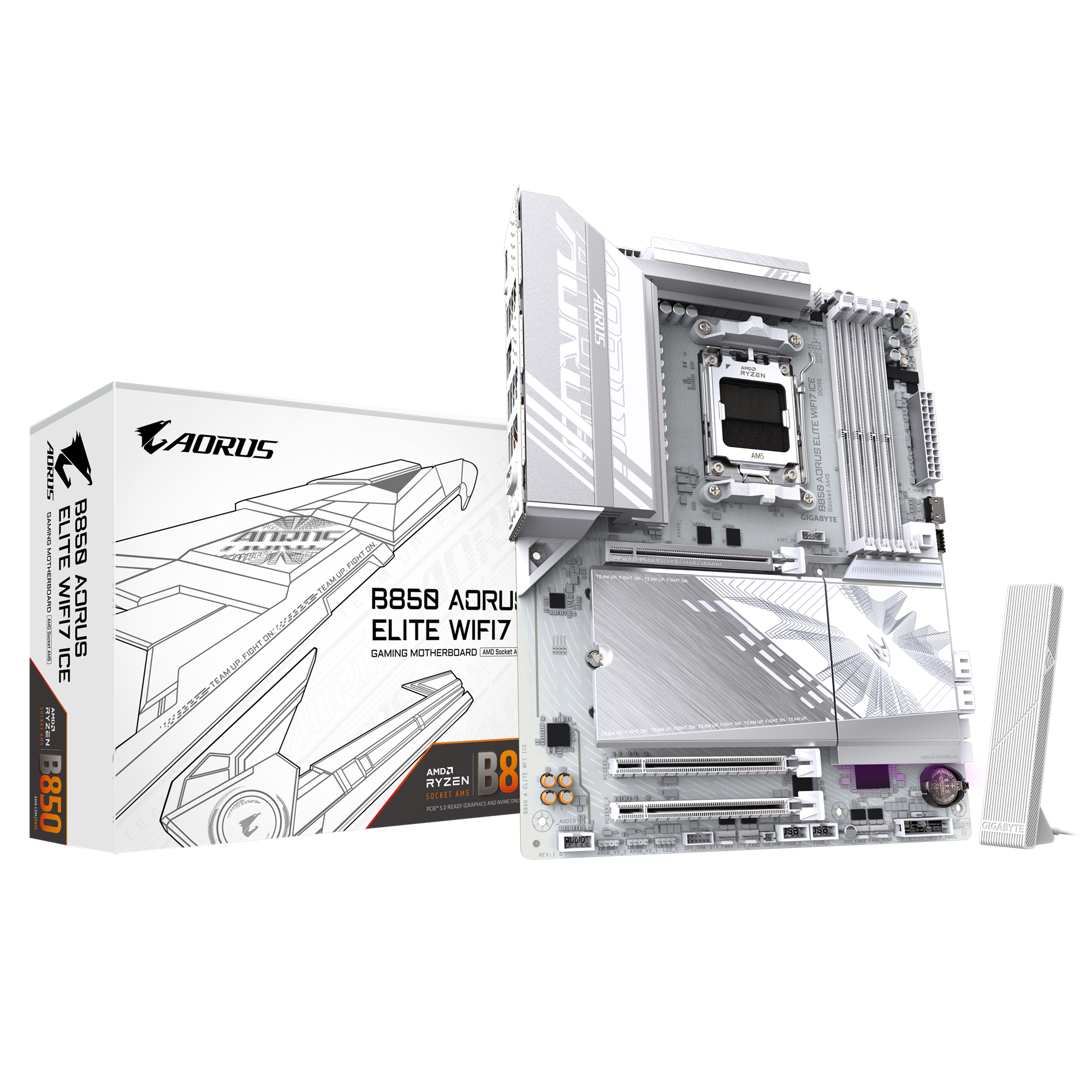 技嘉 AMD B850 AORUS 单主板小雕/冰雕/电竞雕 支持锐龙R7 9800X3D/7800X3D/9700X/R5 9600X CPU B850 AORUS ELITE WiFi7 冰雕