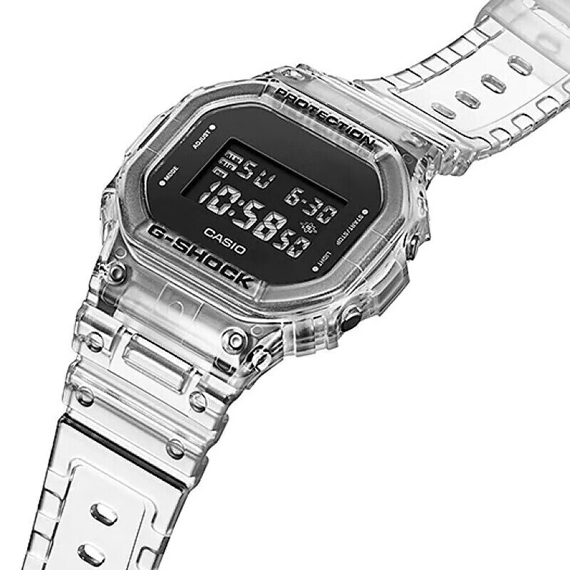 卡西欧(casio)g-shock冰韧透明系列 防水led照明男女运动手表 dw-5600