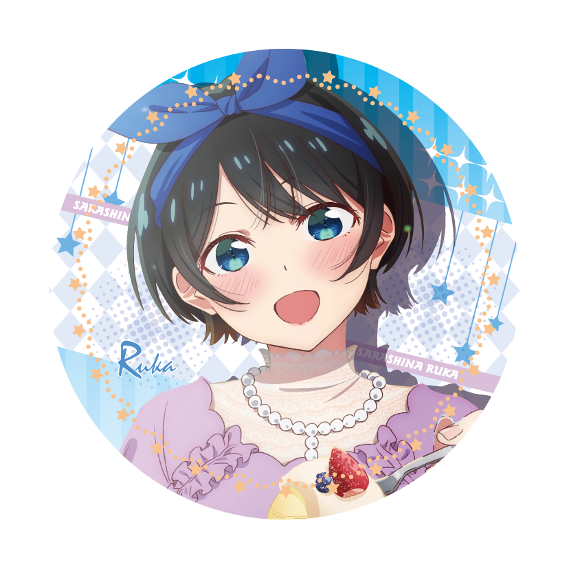 昂沐租借女友水原千鹤樱泽墨动漫周边马口铁日谷底镭射碎玻璃徽章 瑠