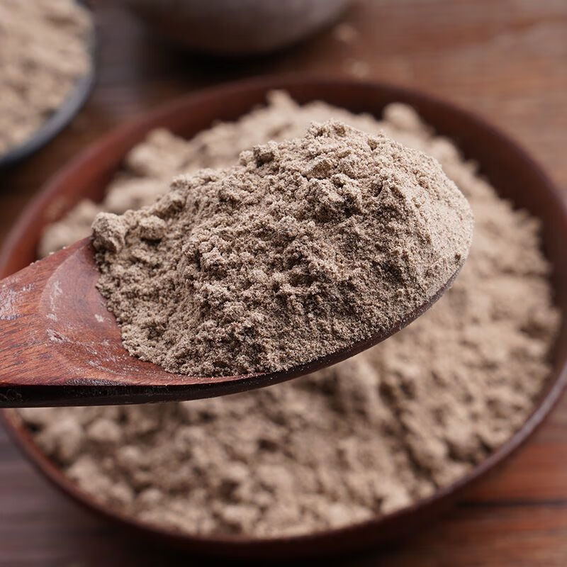 Derenruyu荞麦面粉带皮荞麦粉去皮荞麦面黑全麦荞面乔麦饸饹面含麸 带皮黑荞麦面粉 5斤 5g