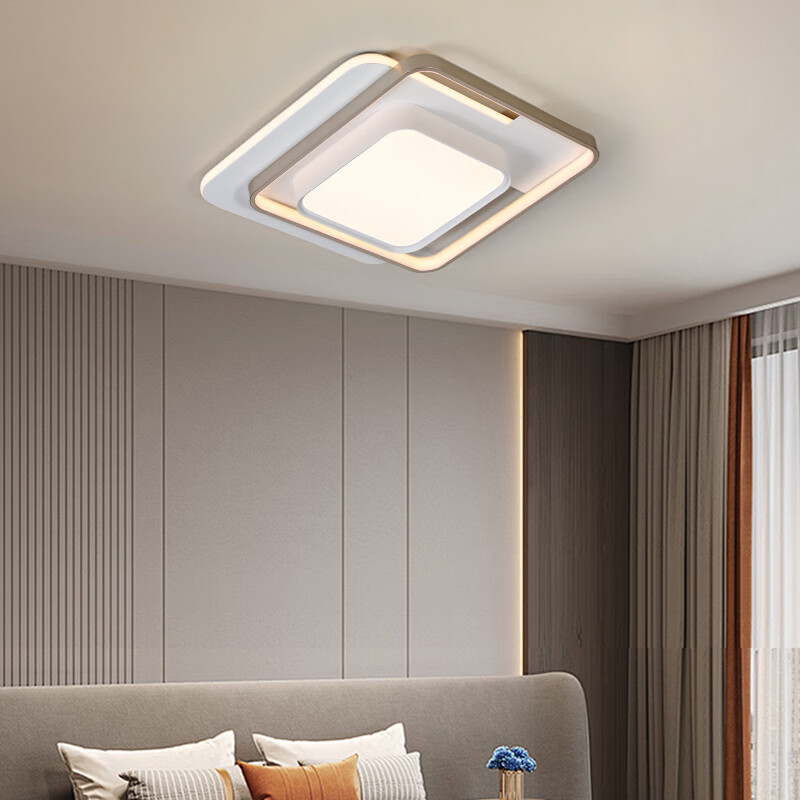 宏光照明现代简约吸顶灯客厅大灯智能灯具卧室餐厅灯LED房间灯 小方Z 55cm 36W变光 8-12m²适用