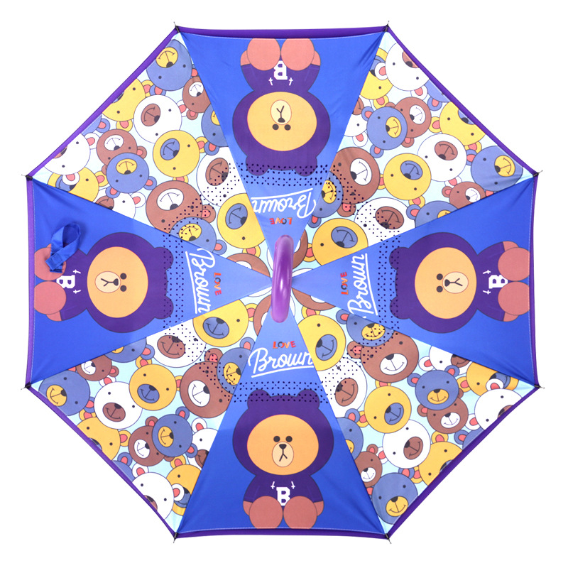 雨笙（USUN）儿童伞双层安全设计晴雨伞推拉开关放置可站立不沾水反向伞 粉色长颈鹿