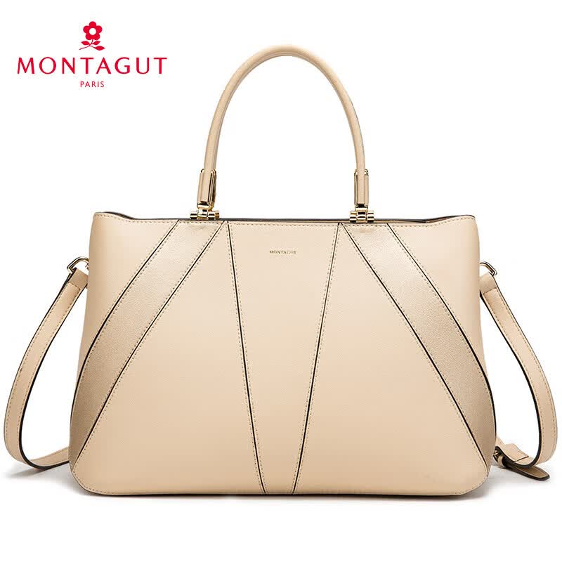 梦特娇(montagut)女包大容量牛皮手提包休闲单肩斜跨包时尚潮流女士