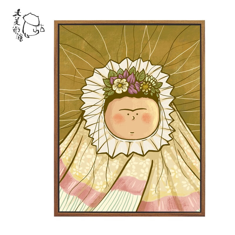 大美术馆大艺术家装饰画 大橘子原创插画新婚礼物 世界名画现代客厅