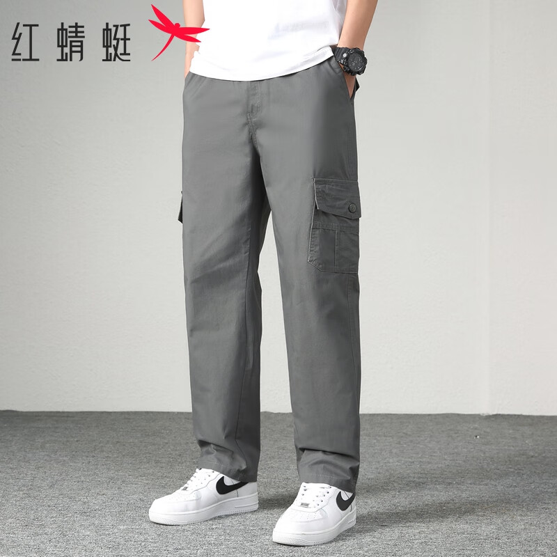 红蜻蜓（RED DRAGONFLY）休闲裤男纯色时尚休闲纯棉百搭宽松舒适直筒长裤子 军绿色 3XL 怎么样,好用不?