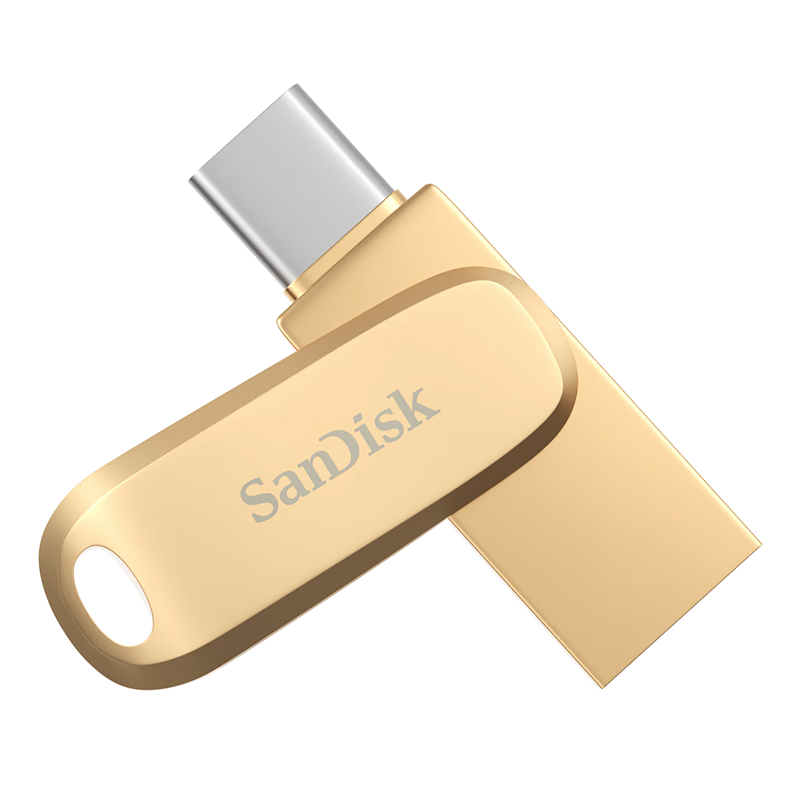 闪迪(SanDisk) 256GB Type-C手机电脑U盘 DDC4繁星金 读速高达400MB/s 全金属双接口 办公多功能优盘