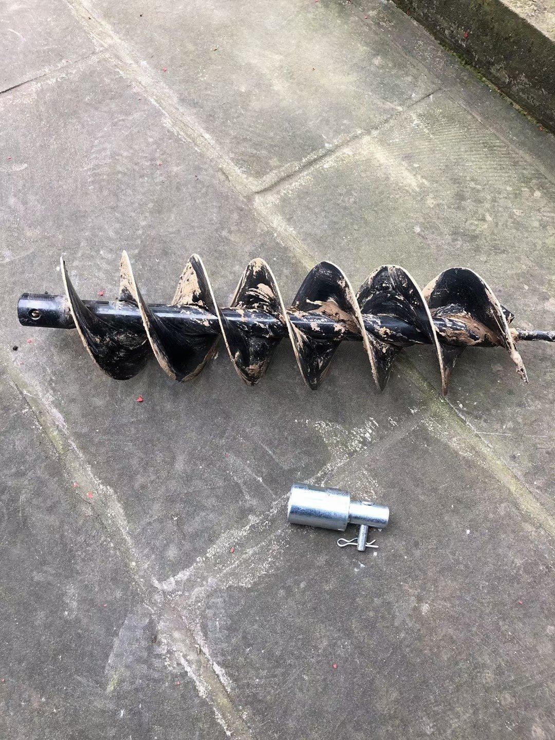 刘不丁地钻钻头打姜窝种生姜专用套筒钻头双叶10钨钢合金刀片60厘米