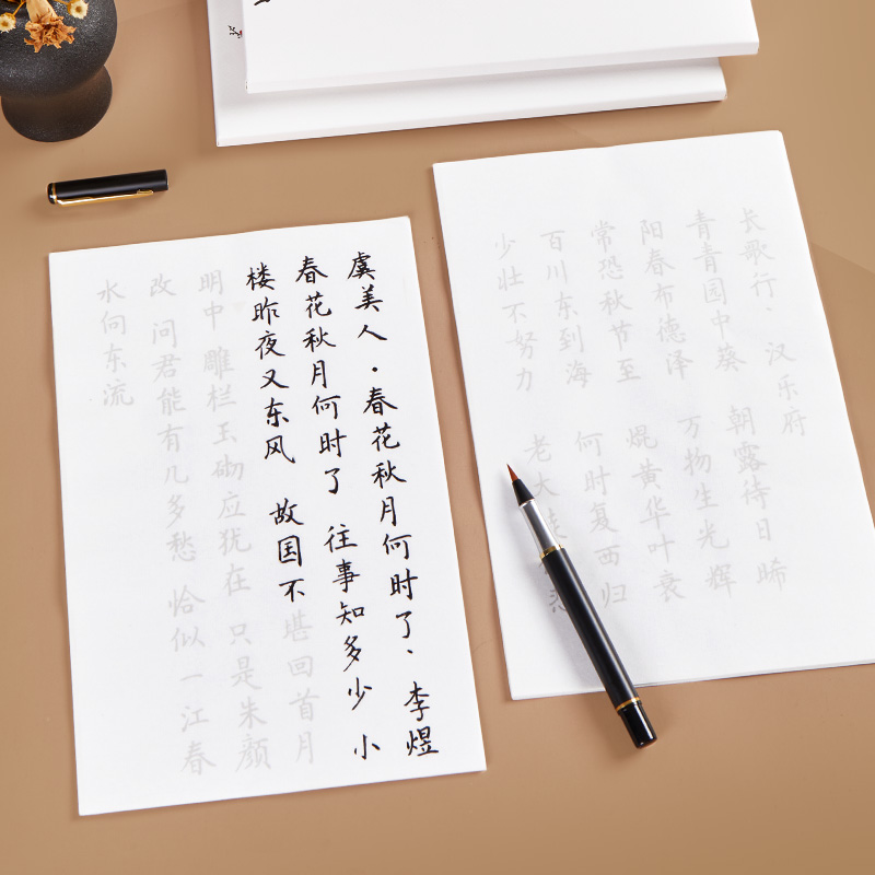 临摹练字专用描红钢笔式软笔初学者毛笔书法专用练习纸诗歌练字宣纸