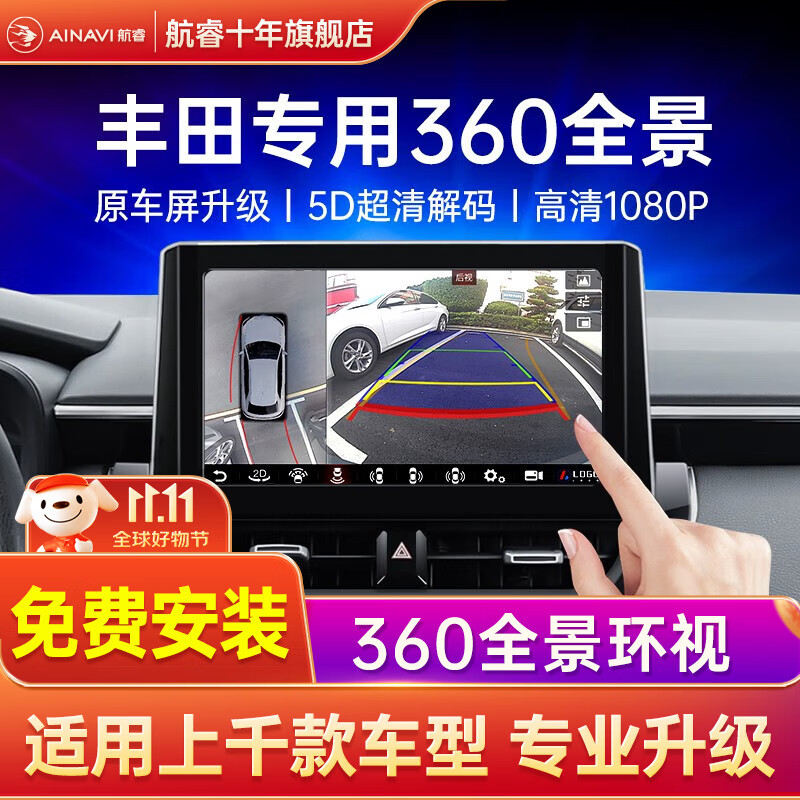 航睿适用致炫凯美瑞汉兰达卡罗拉雷凌威兰达360全景影像系统原车升级 360全景影像5D原厂屏升级PM12属于什么档次？