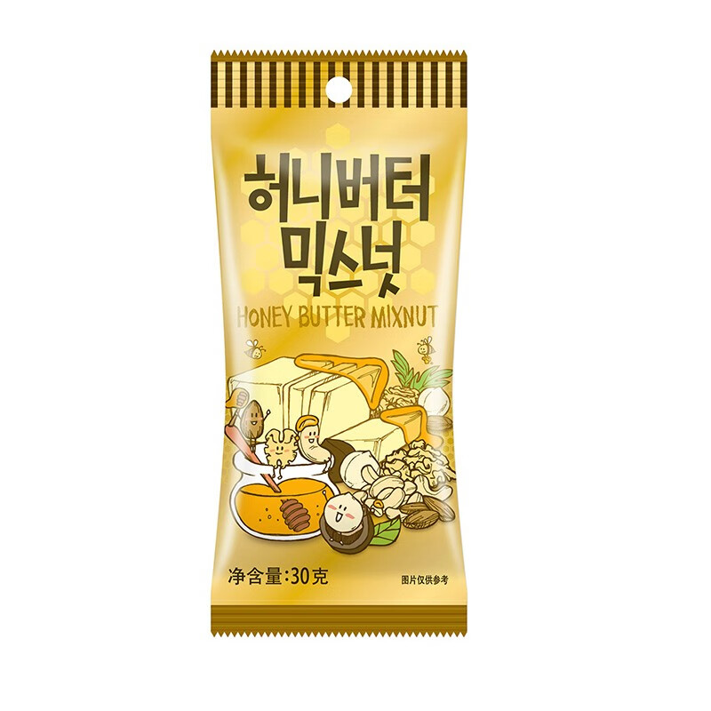 汤姆农场 韩国进口蜂蜜黄油扁桃仁零食坚果扁桃仁休闲零食坚果杏仁
