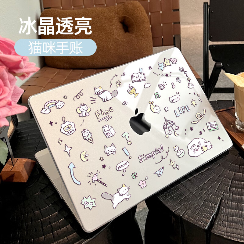 MOROCK【2025新品】适用苹果macbookair13保护壳13英寸pro笔记本14外壳mac电脑轻薄m3配件13.6透明套m2 猫咪手账 Air(13.3寸)A2337/A2179