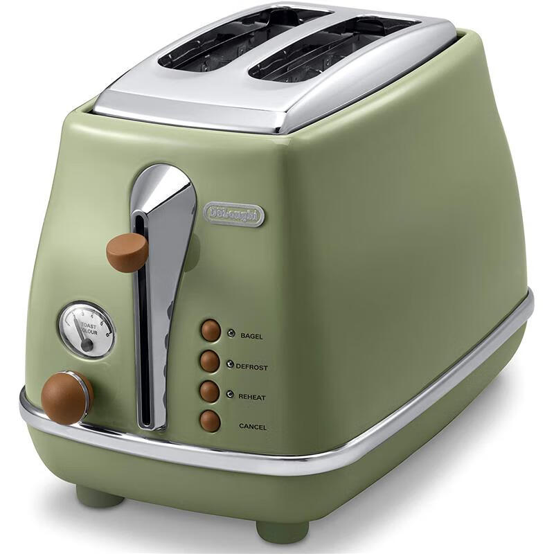 【JD物流 日本直邮】德龙（Delonghi）面包机 弹出式烤面包机 复古个性时尚早餐 CTOV2003J-GR【需变压器】