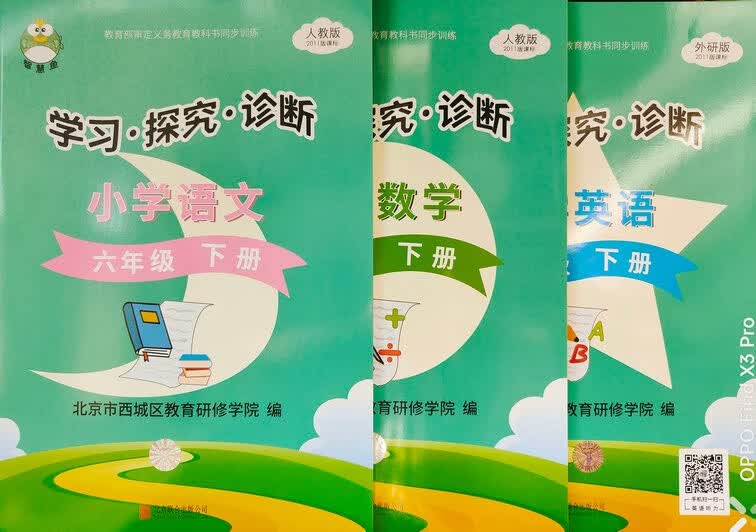 2022版 学习探究诊断 学探诊 数学人教版 下册 英语外研版 小学学探诊六年级下册语文数学人教版+英语外研版3本