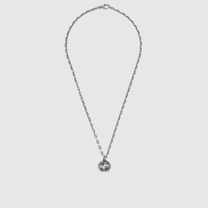 gucci/古驰项链女925银双g联锁18k金双g女士项链礼物礼物 银色 604155
