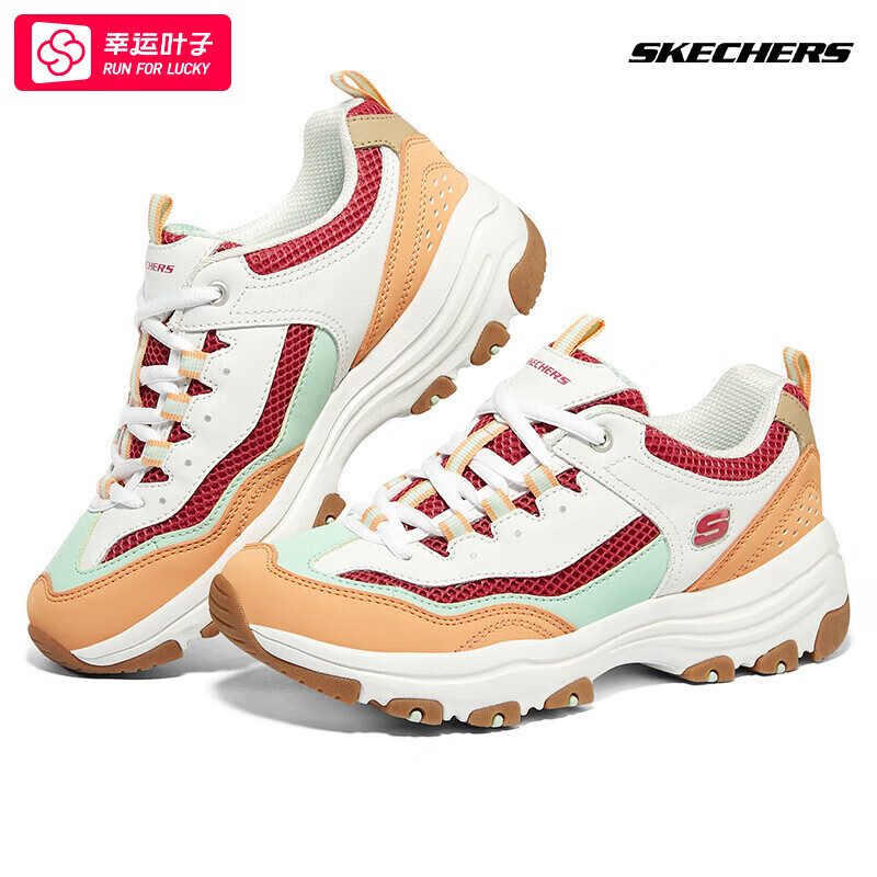 斯凯奇(skechers)女鞋春季2025新款撞色一代熊猫鞋厚底老爹鞋轻便运动