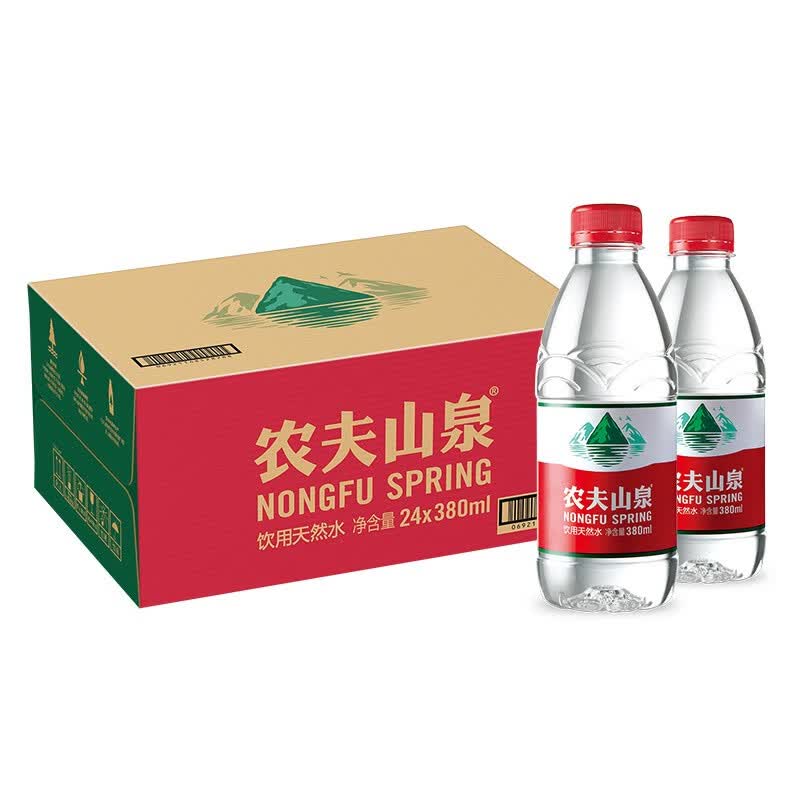 【农夫山泉旗舰店】 饮用天然水380ml 1*24瓶 整箱