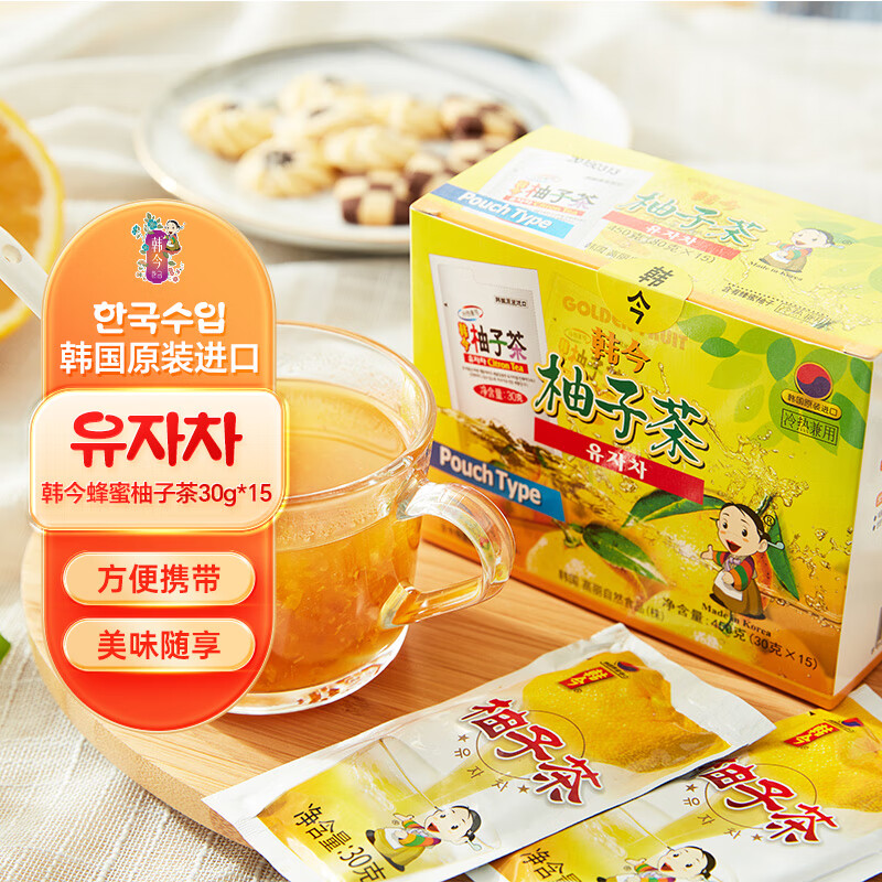 韩今 韩国进口 袋装蜂蜜柚子茶冲调饮品饮料果实茶 蜂蜜柚子茶30g*15