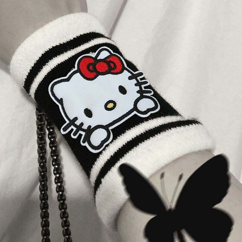 儿童夏季擦汗网红暗黑系运动专用手腕带少女心健身防扭伤 kt护腕1只