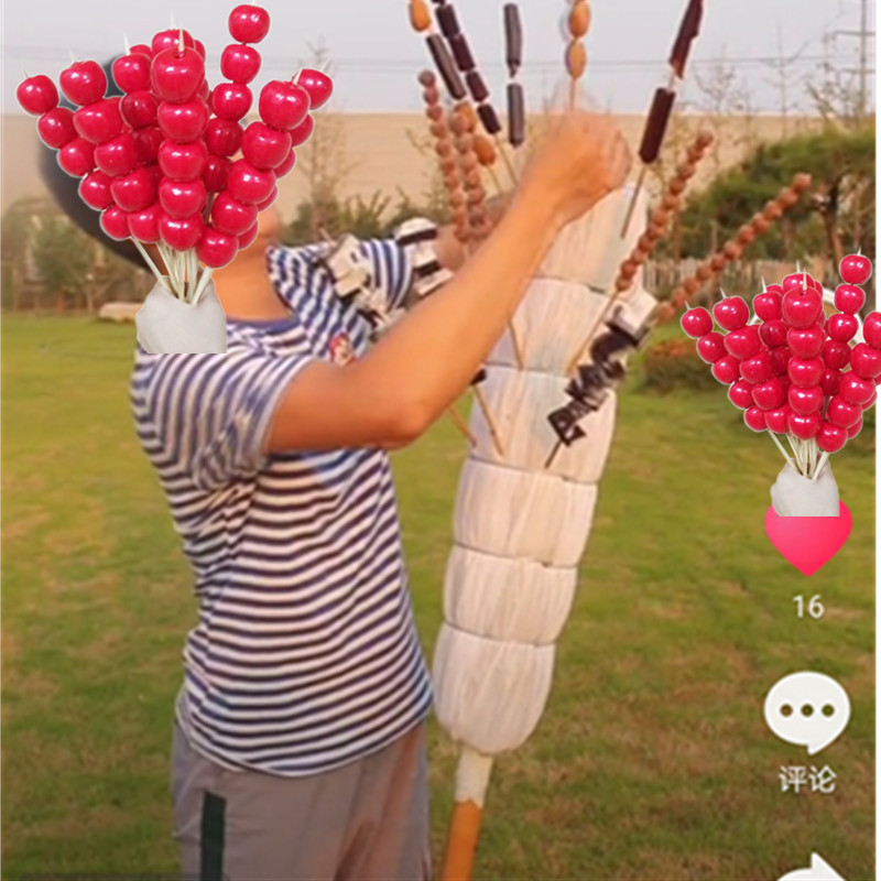 糖葫芦稻草把 商用冰糖葫芦草把子稻草把老式展示架子创意复古演出