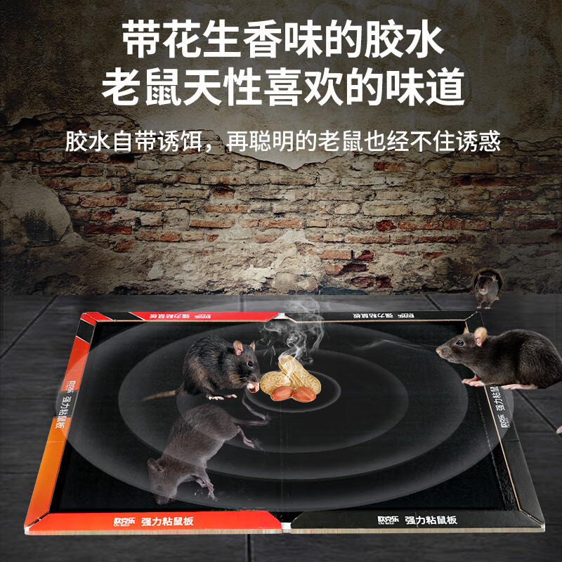 欧克乐（Ou Ke le）超强力粘鼠板老鼠笼老鼠贴加大加厚商用家用灭鼠器抓捕老鼠神器 5张装 升级加大尺寸43*30厘米