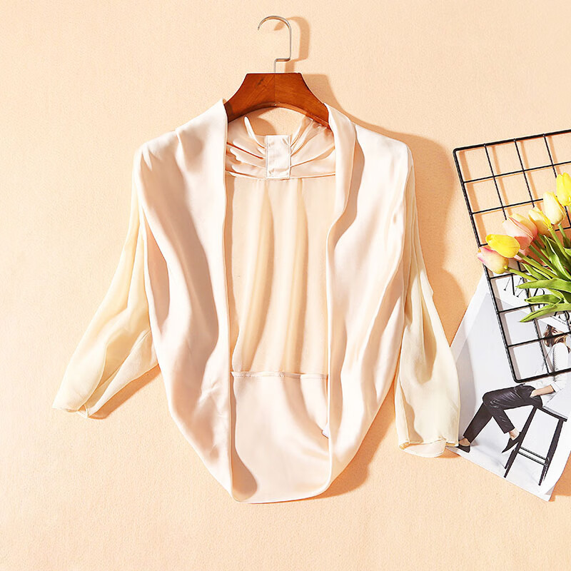 菲奢兰真丝披肩桑蚕丝夏季短款礼服小披肩薄款坎肩开衫旗袍外搭女