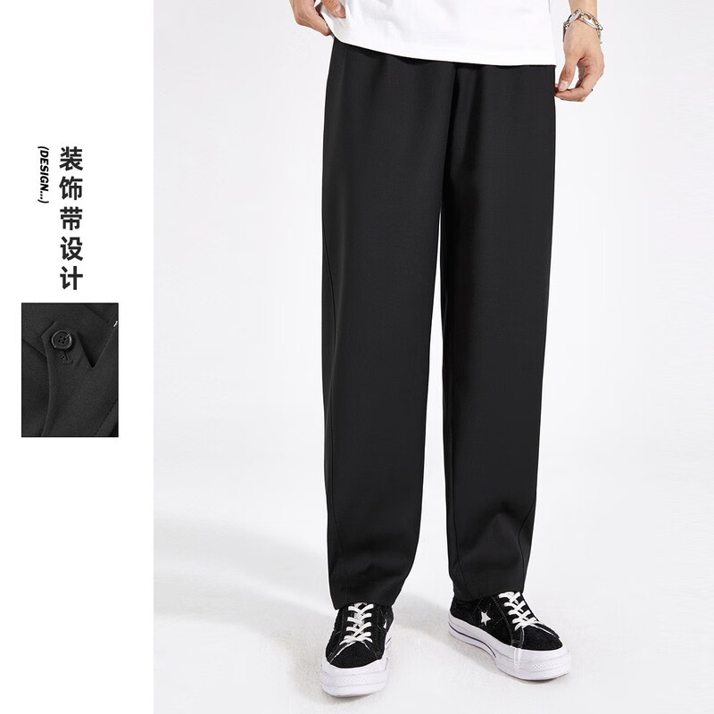 太平鸟男装 日系工装裤男秋季潮流大口袋阔腿休闲裤合集 黑色长裤BWGBC3207 M使用感如何?