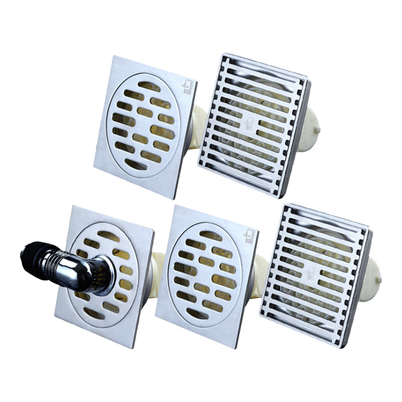 创宙 潜水艇（Submarine）不锈钢防臭地漏套装50管径两个淋浴+两个干湿区+洗衣机地漏