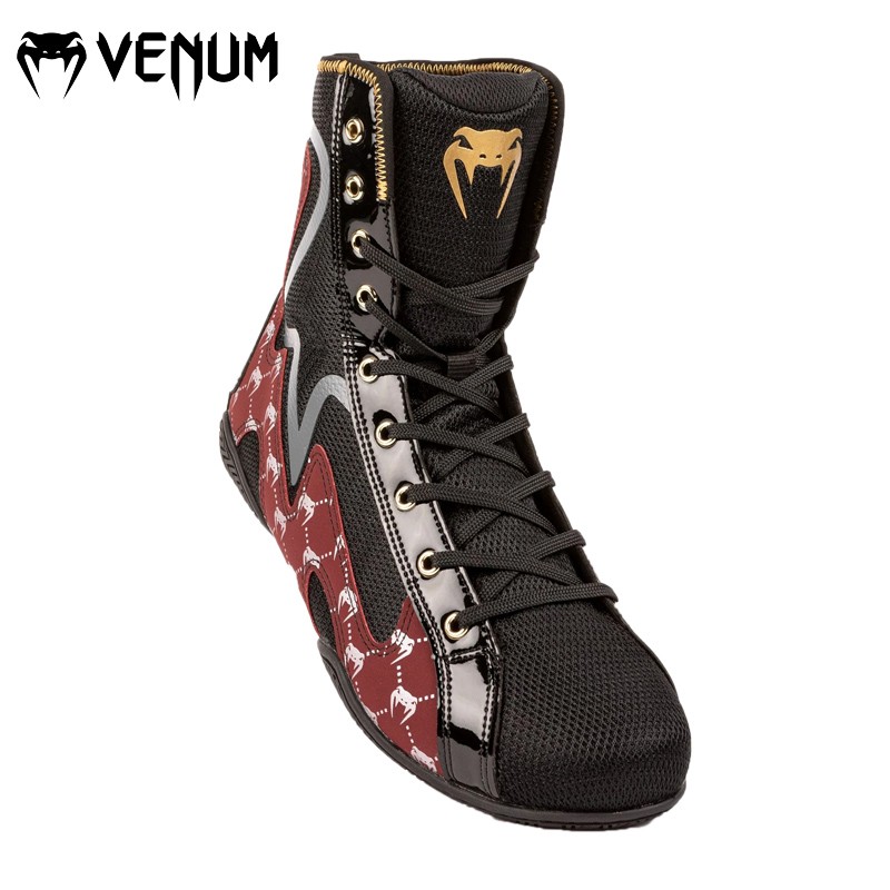 VENUM ELITE  EVO毒液精英职业训练比赛比赛拳击鞋摔跤鞋战靴 紫红色部分尺码现货请咨询后购买 40