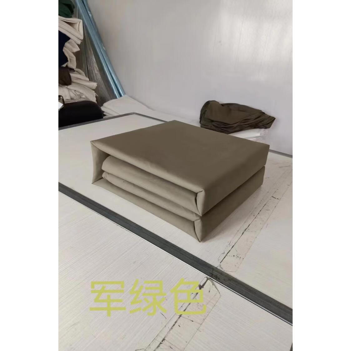 标兵军绿色速成豆腐块被子帆 军绿色 三折加帆布被子更好叠更好修标