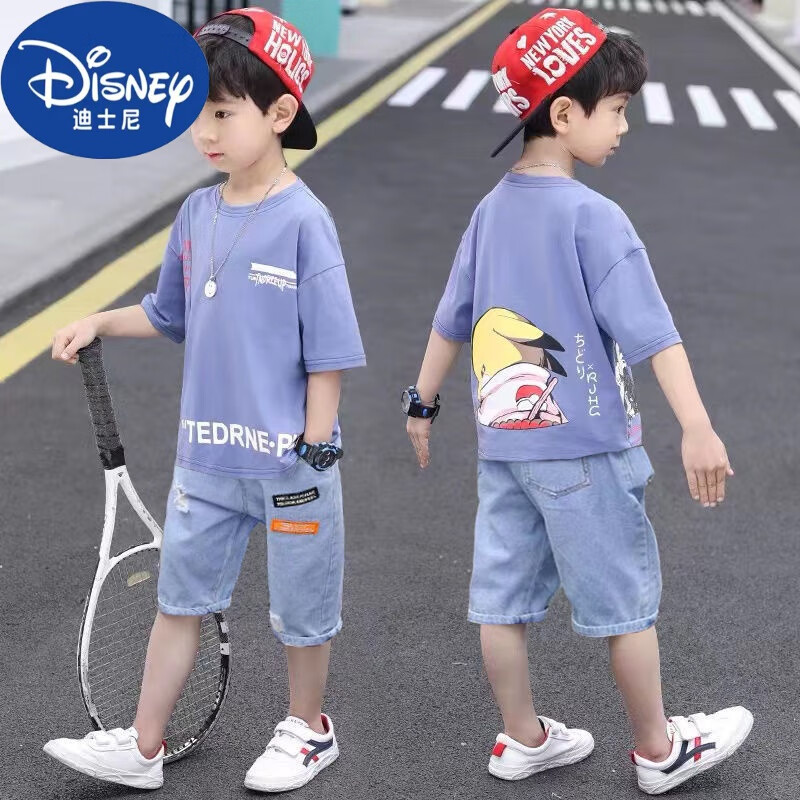 迪士尼(disney)巴柆儿童装夏装套装2024新款中大童洋帅气小男孩夏季