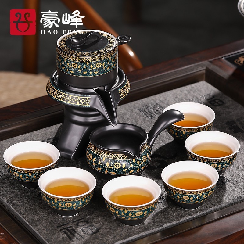 豪峰陶瓷自动茶具套装家用懒人石磨办公室功夫茶壶茶海茶杯茶盘配件 活动款 【蔓藤9件套】 茶杯40ML高性价比高么？