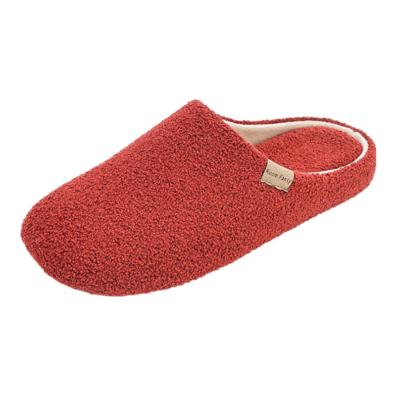 Pansy盼喜棉拖鞋女士秋冬包头家居鞋防滑静音抗菌室内鞋9039 深棕色 37-38