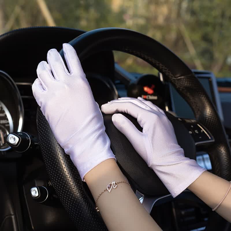 xi夏季防晒手套女礼仪开车男氨纶尼龙手套珠宝舞蹈婚庆骑行白手套