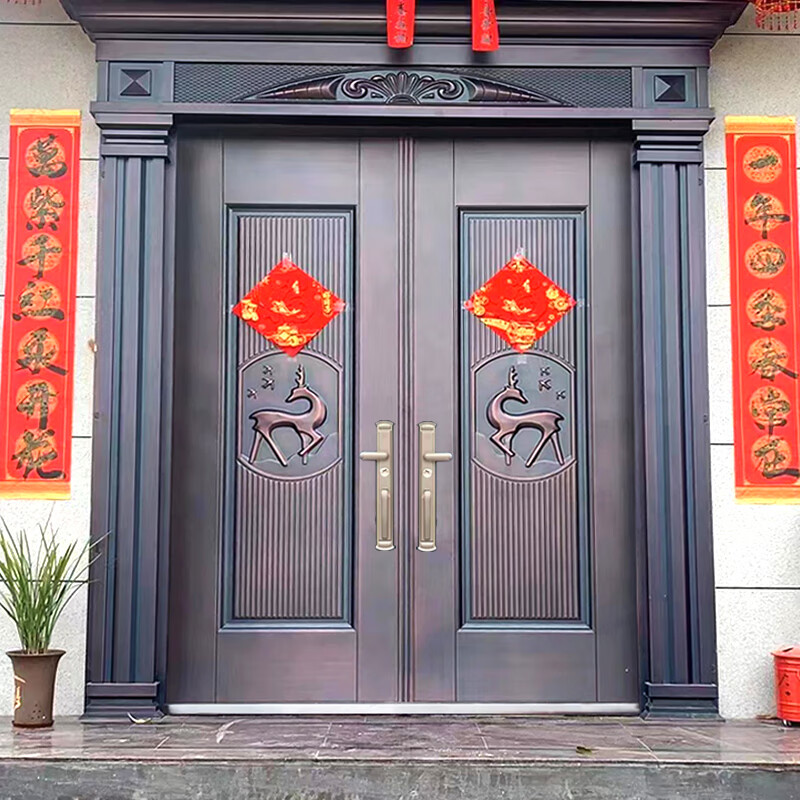 锌合金别墅大门双开门家用乡村庭院进户入户防 精美大门熊熊8号*督痧