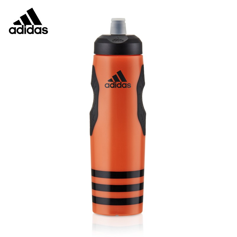 阿迪达斯（adidas）运动水壶塑料不含BPA软硅胶水壶大容量骑行便携挤压式水杯 烈焰红900ml