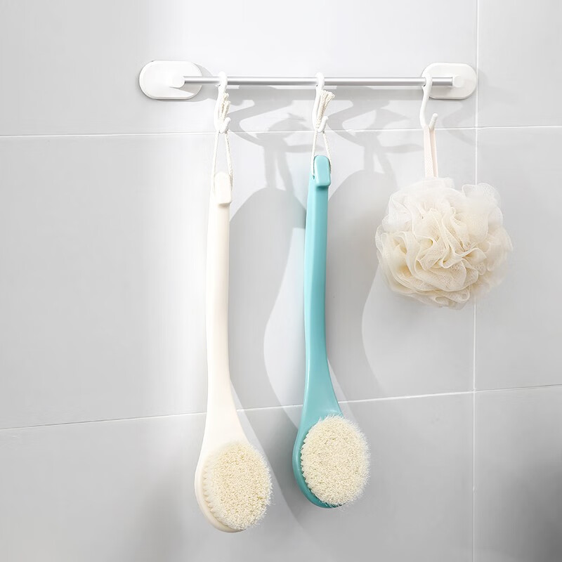 FaSoLa日式长柄洗澡刷搓后背刷背部去污搓澡刷软毛刷子沐浴刷洗浴刷 蓝色：（沐浴刷1把）