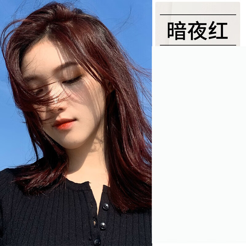 飘婷（piaoting）奶茶灰棕色黑色蓝黑色紫色黑茶色染发膏 4-5暗夜红