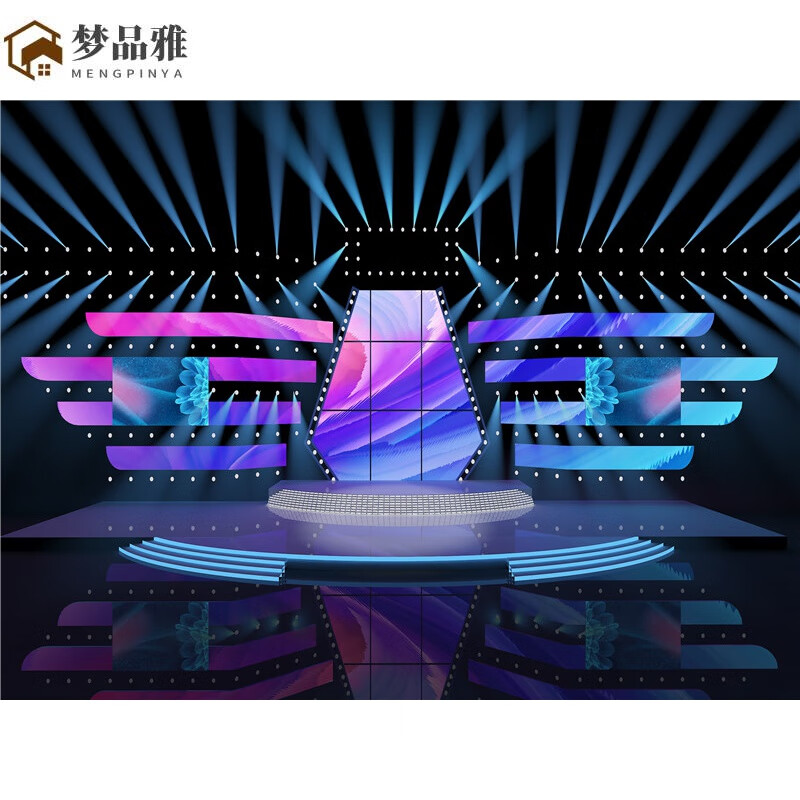 布主播3d直播间网红立体墙j灯光舞台壁装饰纸定制 珠光灰色 2米宽x1