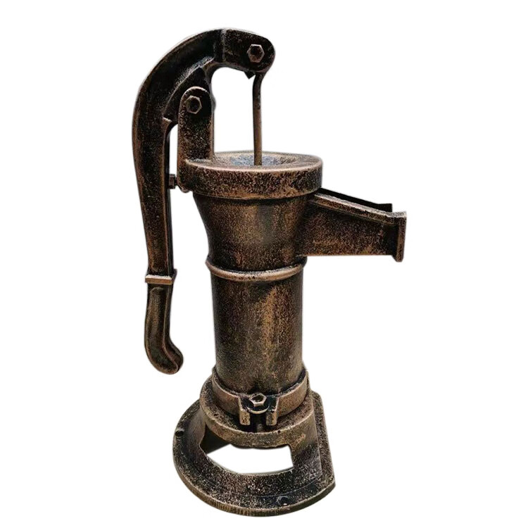 铸铁摇水机手动摇水泵家用手摇水井泵压井头压水井花园抽水机老式