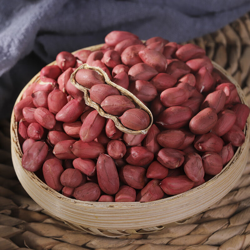 味巴哥(weibage)东北四粒红米花生带壳农家自产原味散装新货花生果