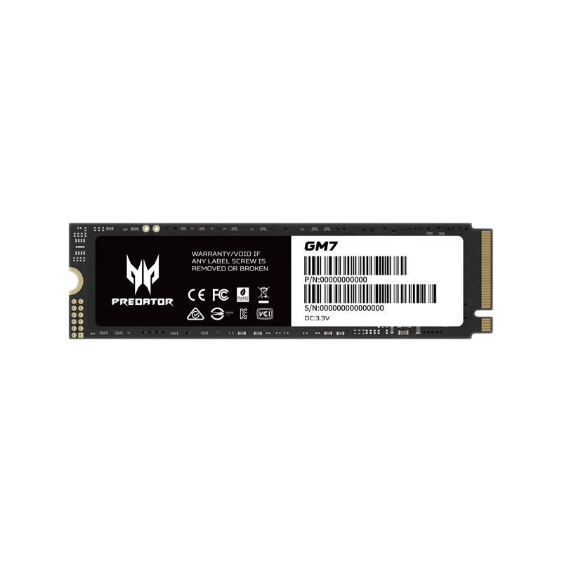 宏碁掠奪者(PREDATOR) GM7 SSD固態(tài)硬盤(pán) M.2接口(NVMe協(xié)議) PCIe4.0 2T【曬單領(lǐng)E卡/抽獎(jiǎng)+送SSD散熱套】