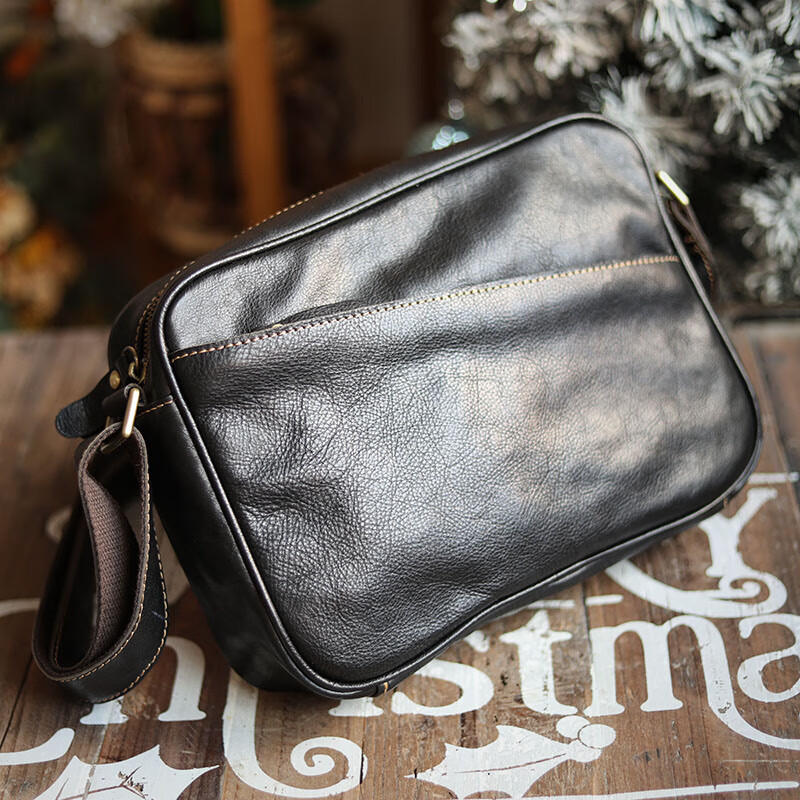 brynn capella男士单肩包横款牛皮背包复古休闲小包斜挎包斜跨男包