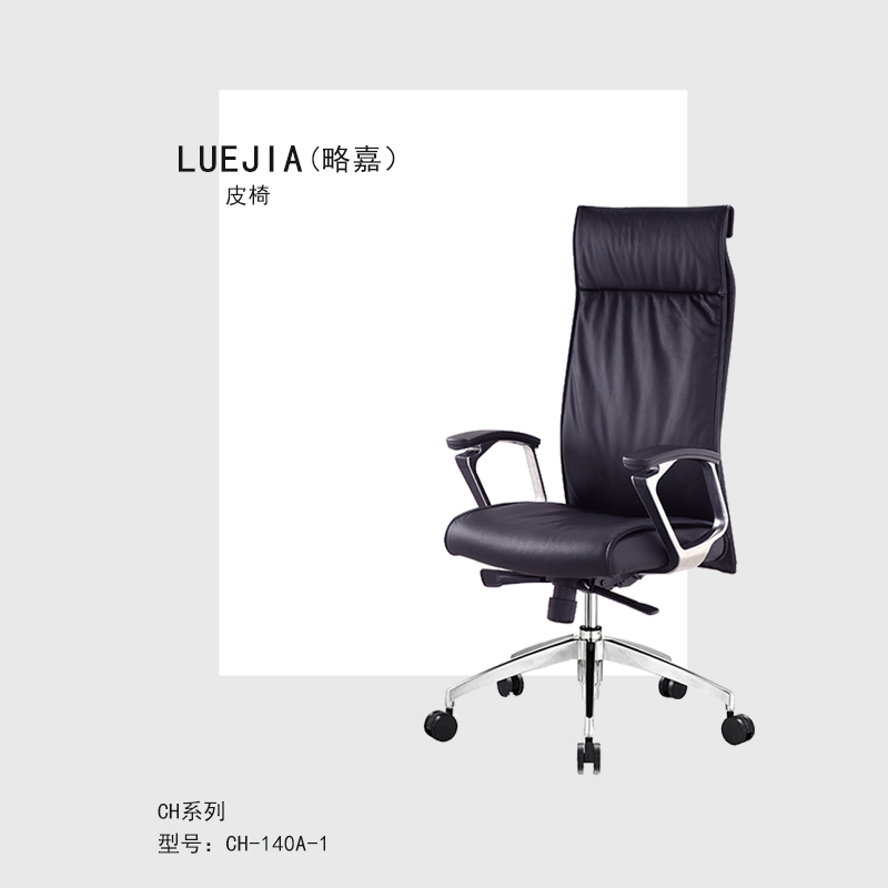 略嘉(LueJia）电脑椅家用办公椅人体工学椅学生学习转椅靠背老板椅子可升降尼龙脚 黑框黑网款CH-140A-1