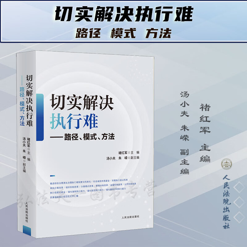 2023新书 切实解决执行难 路径 模式 方法 褚红军 主编 汤小夫 朱嵘 副主编 人民法院出版社 9787510936432